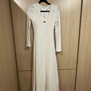 Zara Crochet Midi Dress-Ecru